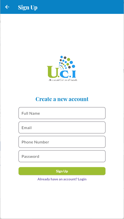 Sign Up Screen